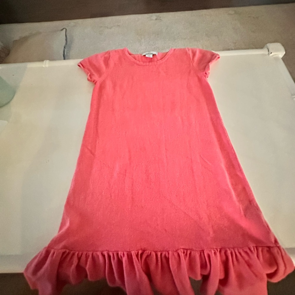 Classic Prep Pink Ruffled Flutter Sleeve Sundress